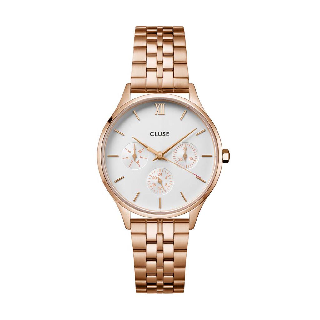 Montre Cluse Minuit Multifonction Blanc - Montres étanches Femme | Marc Orian