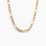 Cha&icirc;ne Bixente Maille Alternee 1/3 Plaqu&eacute; Or Jaune - Chaines Homme | Marc Orian