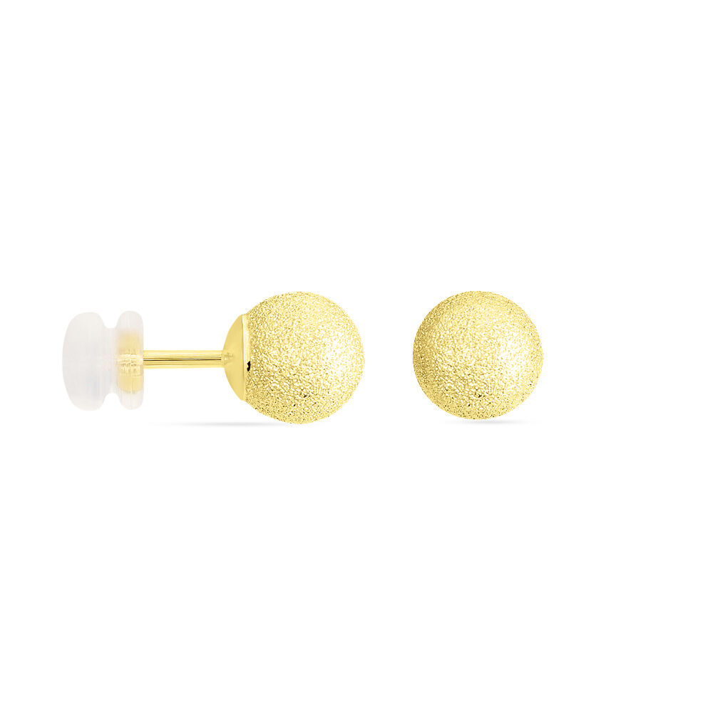 Boucles D'oreilles Puces Fidelia Boule Sablee Or Jaune - Puces Femme | Marc Orian