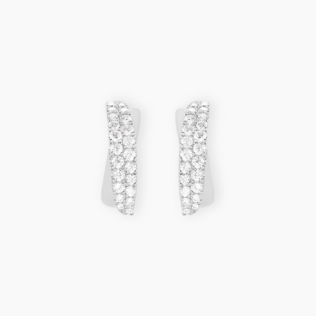 Boucles D'oreilles Puces Aglae Or Blanc Oxyde De Zirconium - Puces Femme | Marc Orian
