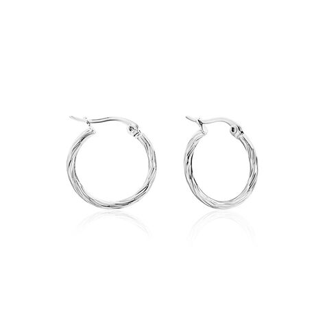 Créoles Esaias Acier Blanc - Créoles Femme | Marc Orian