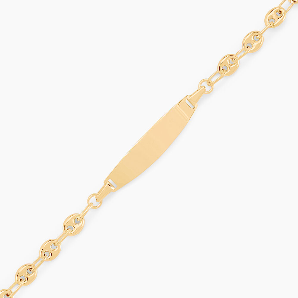 Bracelet Identit&eacute; Evin Maille Grain De Cafe Or Jaune - Gourmettes Enfant | Marc Orian