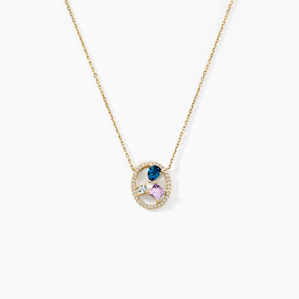 Collier Garden Or Jaune Topaze Améthyste - Colliers avec pierres Femme | Marc Orian