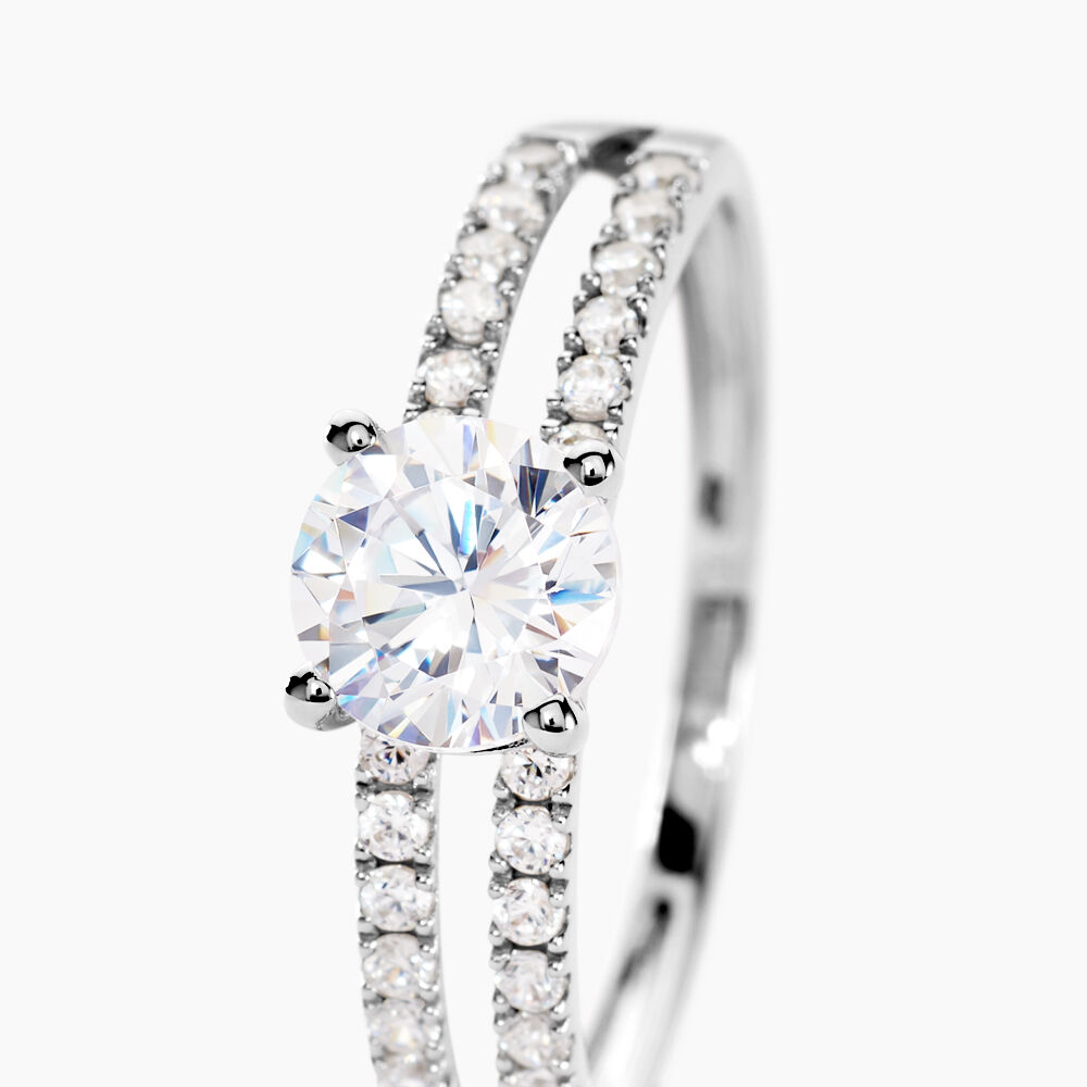 Bague Solitaire Cesarine Or Blanc Oxyde De Zirconium - Solitaires Femme | Marc Orian