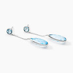 Boucles D'oreilles Pendantes Denis Or Blanc Topaze - Pendantes Femme | Marc Orian