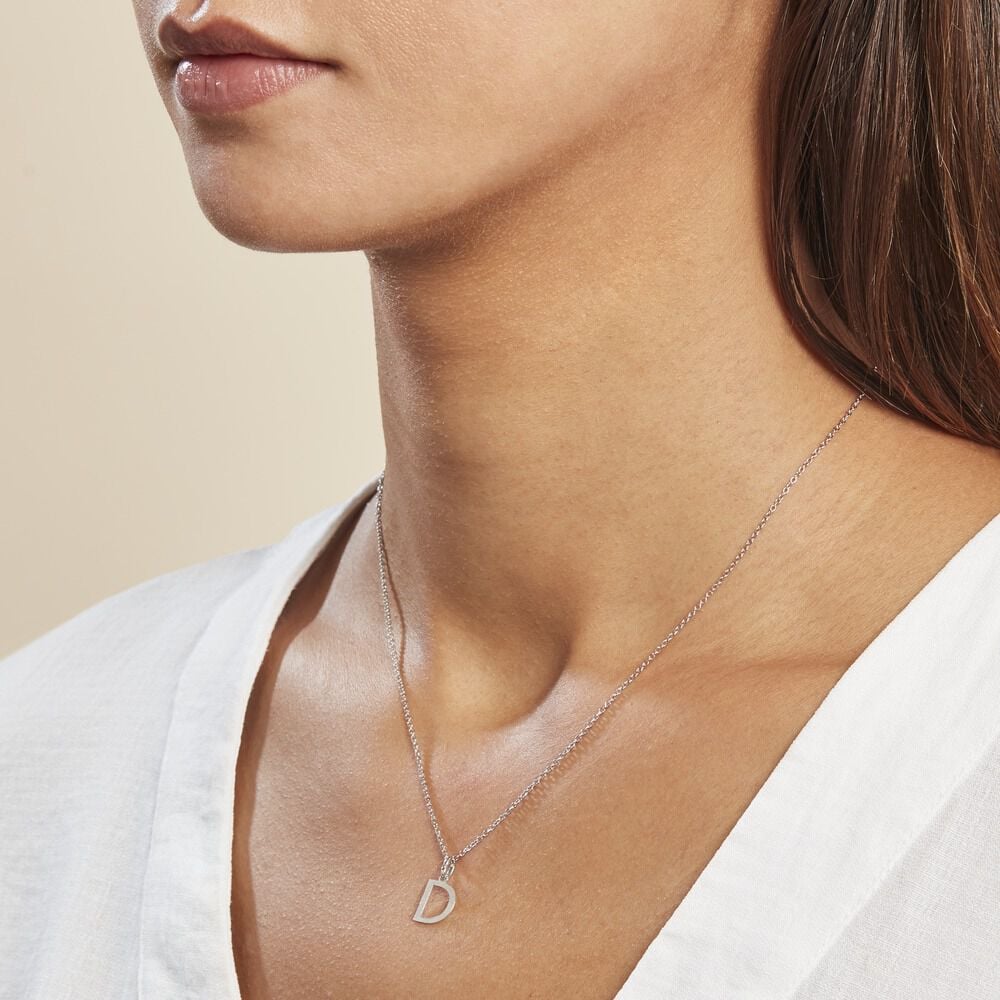 Pendentif Ionia Lettre Or Blanc - Pendentifs Famille | Marc Orian