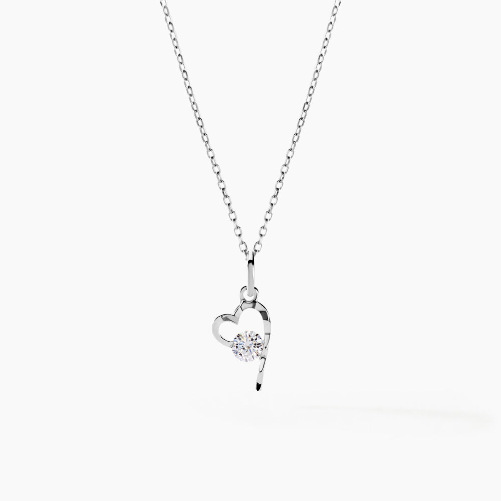 Collier Romance Or Blanc Oxyde De Zirconium - Colliers avec pierres Femme | Marc Orian