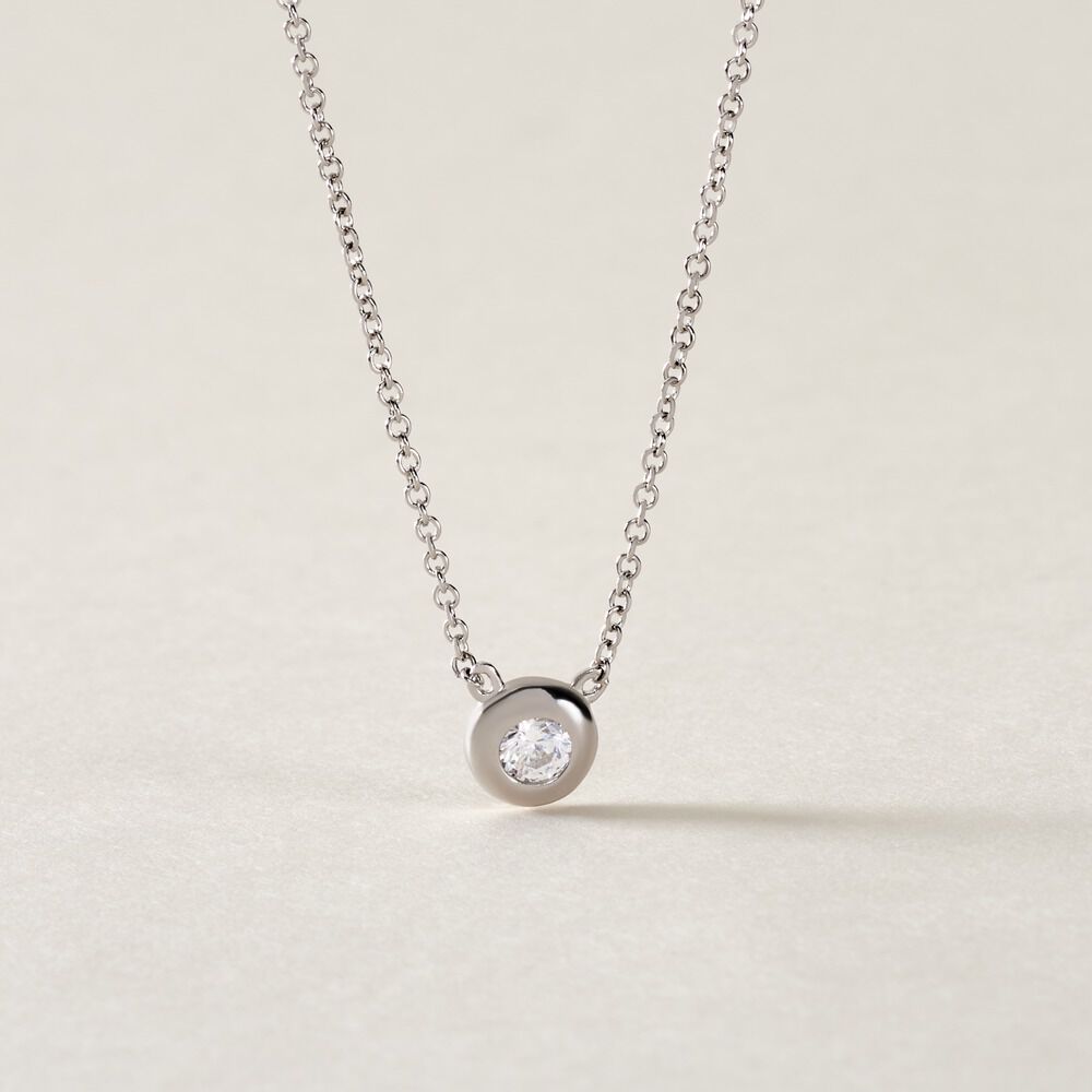 Collier Court Argent Blanc Laureano Oxyde De Zirconium - Colliers ras du cou Femme | Marc Orian