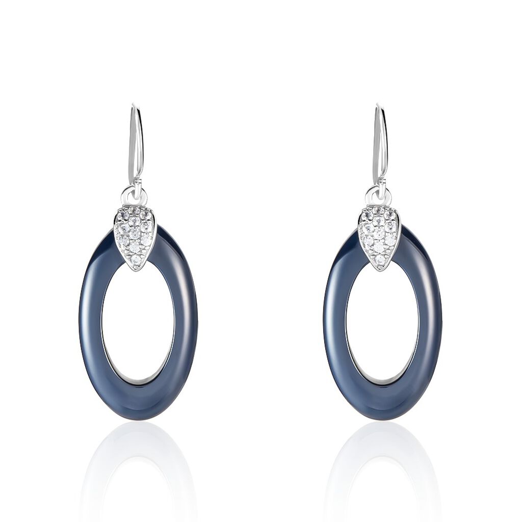 Boucles D'oreilles Pendantes Peer Argent Blanc Oxyde De Zirconium - Pendantes Femme | Marc Orian