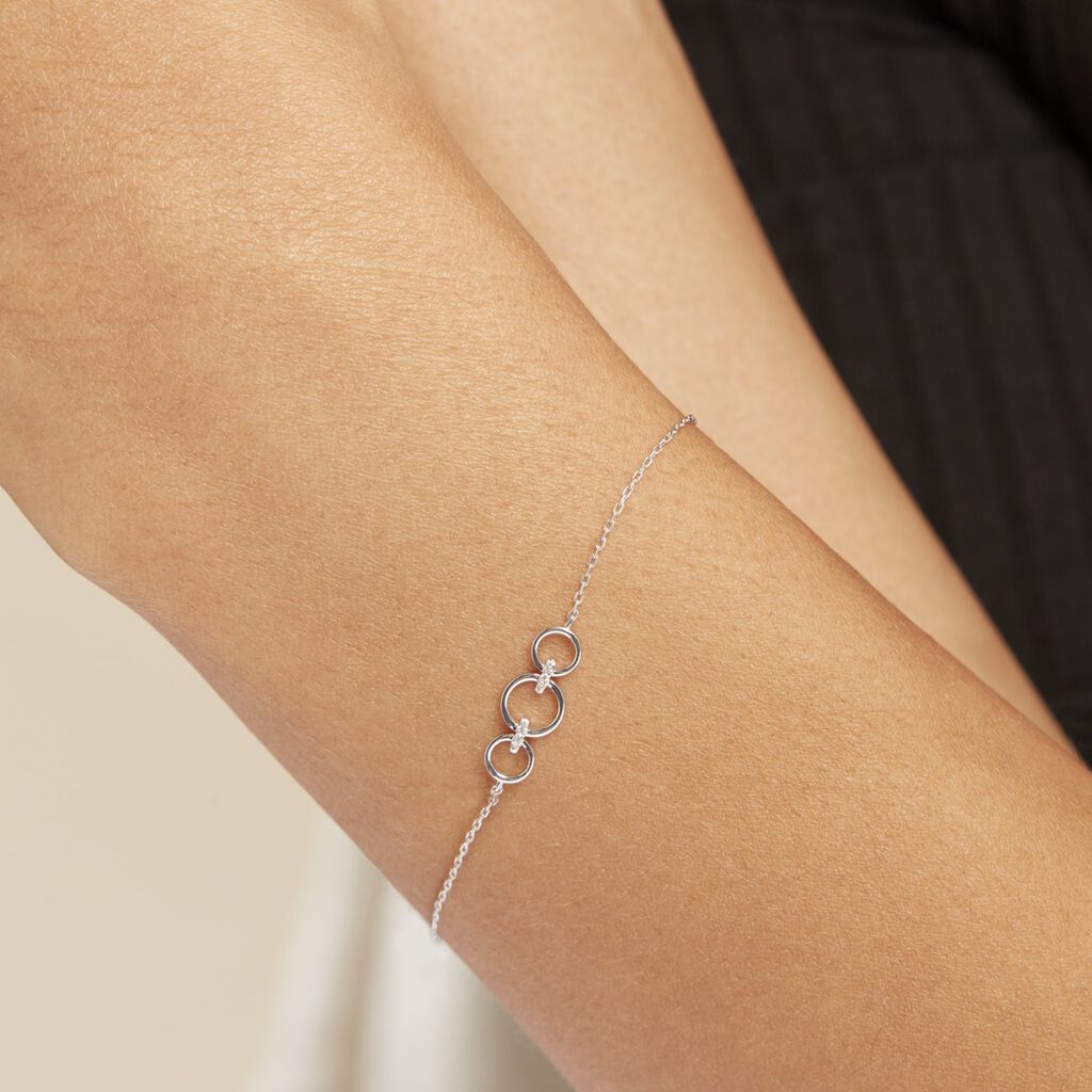 Bracelet Or Blanc Judyta Diamants - Bracelets chaînes Femme | Marc Orian