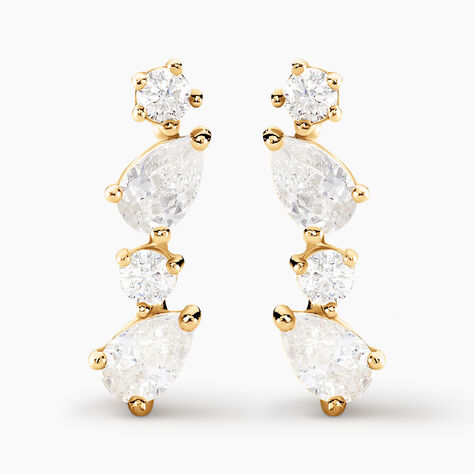 Boucles D'oreilles Puces Randi Or Jaune Oxyde De Zirconium - Puces Femme | Marc Orian