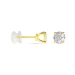 Boucles D'oreilles Puces Charlene Or Jaune Diamant Synthetique - Boucles d'oreilles mariage Femme | Marc Orian