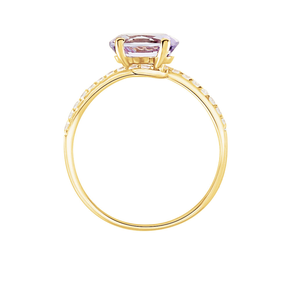 Bague Loriane Or Jaune Amethyste Et Oxyde De Zirconium - Bagues pierres fines Femme | Marc Orian