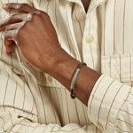 Bracelet Steph Acier Blanc Oxyde Noir - Bracelets cuir Homme | Marc Orian
