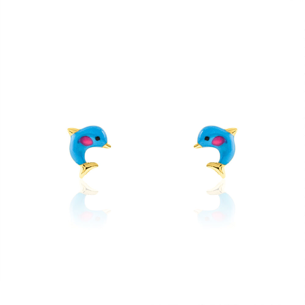 Boucles D'oreilles Puces Mael Dauphin Or Jaune - Puces Enfant | Marc Orian