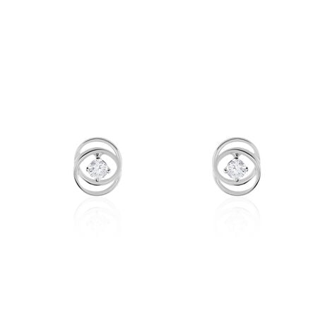Boucles D'oreilles Puces Nid D'amour Or Blanc Diamant - Boucles d'oreilles mariage Femme | Marc Orian