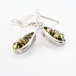 Boucles D'oreilles Pendantes Argent Blanc Odilon Ambre - Pendantes Femme | Marc Orian