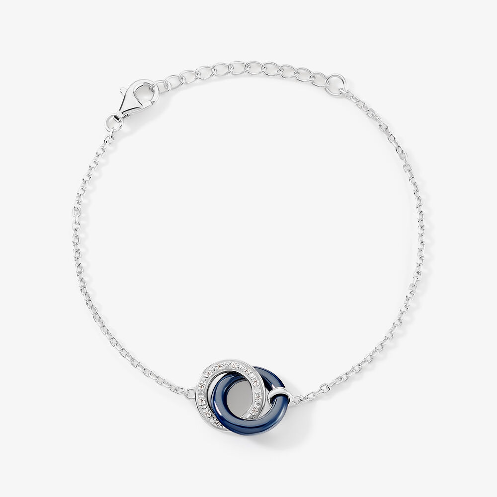 Bracelet Grizzel Argent Blanc Oxyde De Zirconium - Bracelets Anneaux Entrelaces Femme | Marc Orian