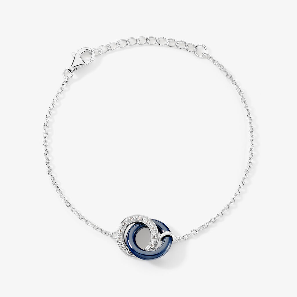Bracelet Grizzel Argent Blanc Oxyde De Zirconium - Bracelets Anneaux Entrelaces Femme | Marc Orian
