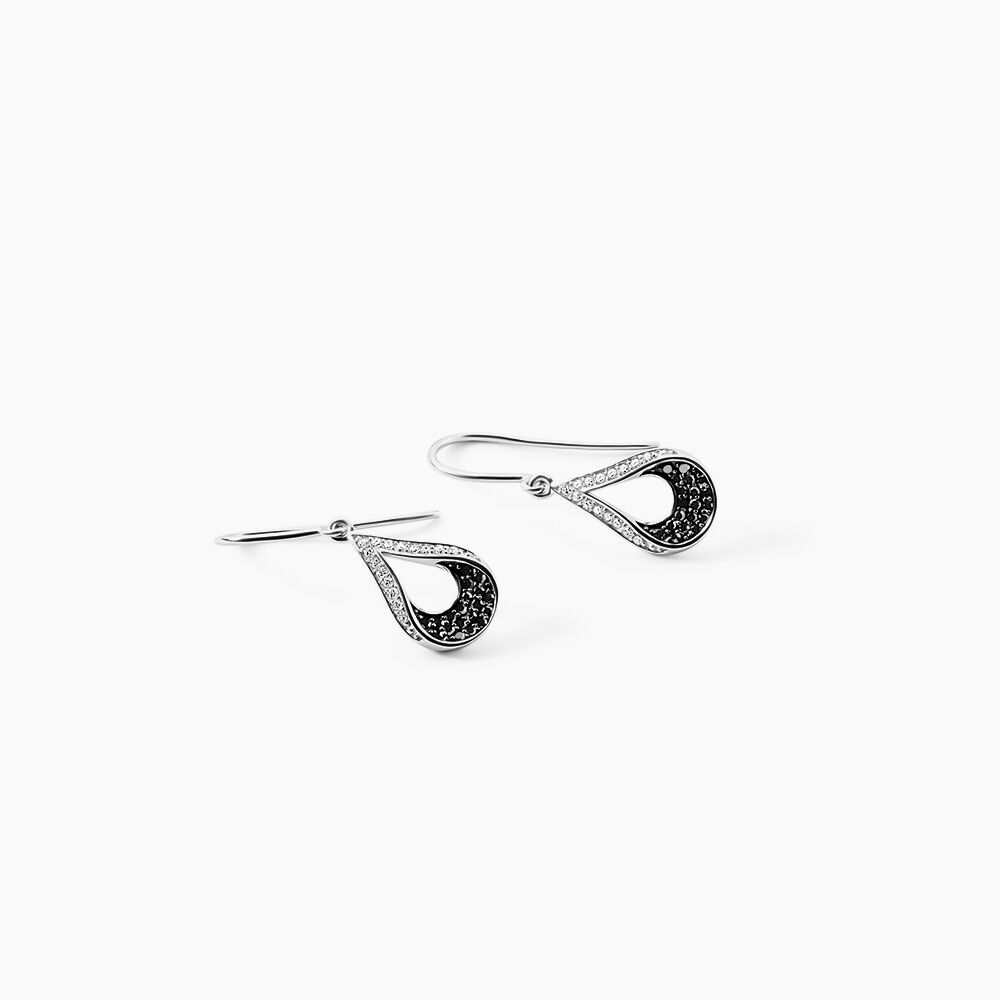 Boucles D'oreilles Pendantes Romanne Or Blanc Diamant - Pendantes Femme | Marc Orian