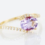 Bague Loriane Or Jaune Amethyste Et Oxyde De Zirconium - Bagues pierres fines Femme | Marc Orian