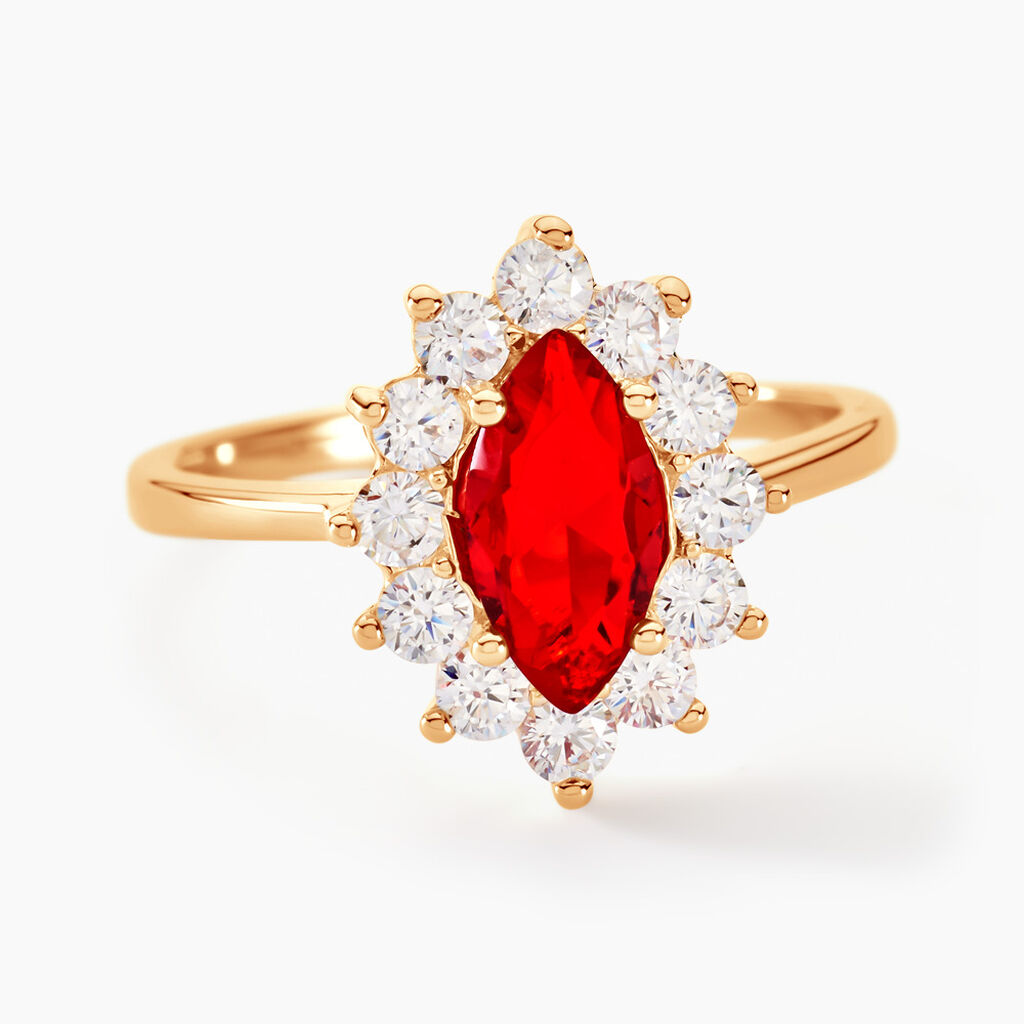 Bague Lisea Plaqué Or Jaune Verre Et Oxyde De Zirconium - Bagues de promesse Femme | Marc Orian