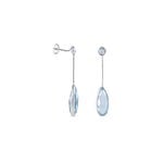 Boucles D'oreilles Pendantes Sela Or Blanc Topaze Et Sans - Pendantes Femme | Marc Orian
