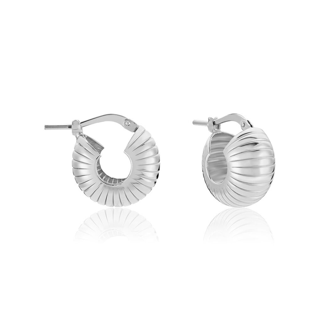 Cr&eacute;oles Anan Argent Blanc - Cr&eacute;oles Femme | Marc Orian