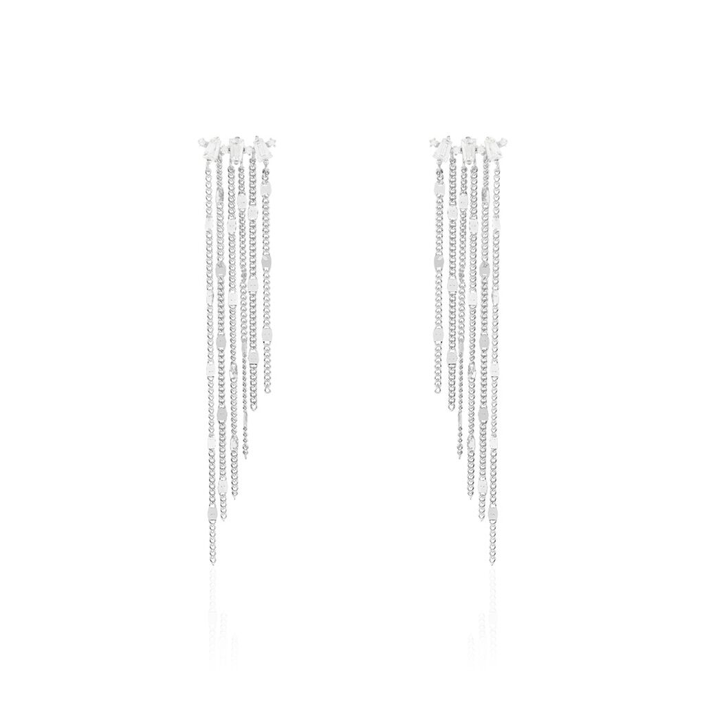Boucles D'oreilles Pendantes Argent Blanc Vilko Oxyde - Pendantes Femme | Marc Orian