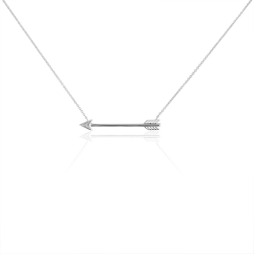Collier Cupidon Or Blanc Diamant - Colliers avec pierres Femme | Marc Orian