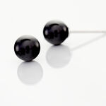 Boucles D'oreilles Puces Orbe Argent Blanc C&eacute;ramique - Puces Femme | Marc Orian