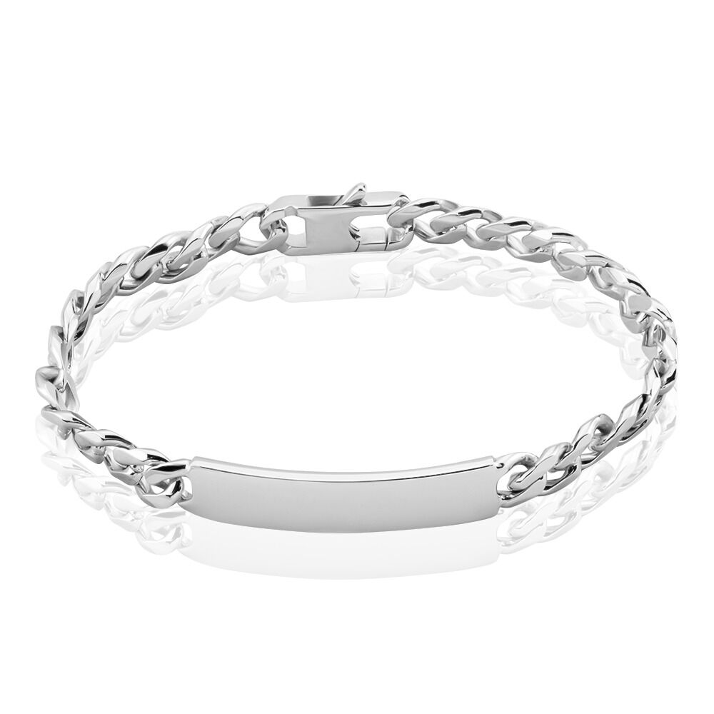 Bracelet Identité Casper Argent Blanc - Gourmettes Femme | Marc Orian