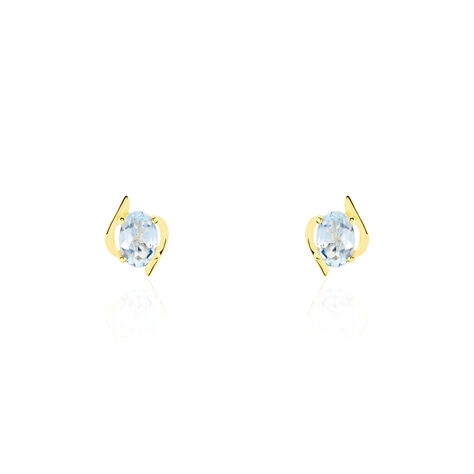 Boucles D'oreilles Puces Vrille Ovale Or Jaune Topaze - Puces Femme | Marc Orian