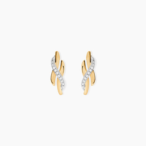 Boucles D'oreilles Puces Ester Or Jaune Diamant - Puces Femme | Marc Orian