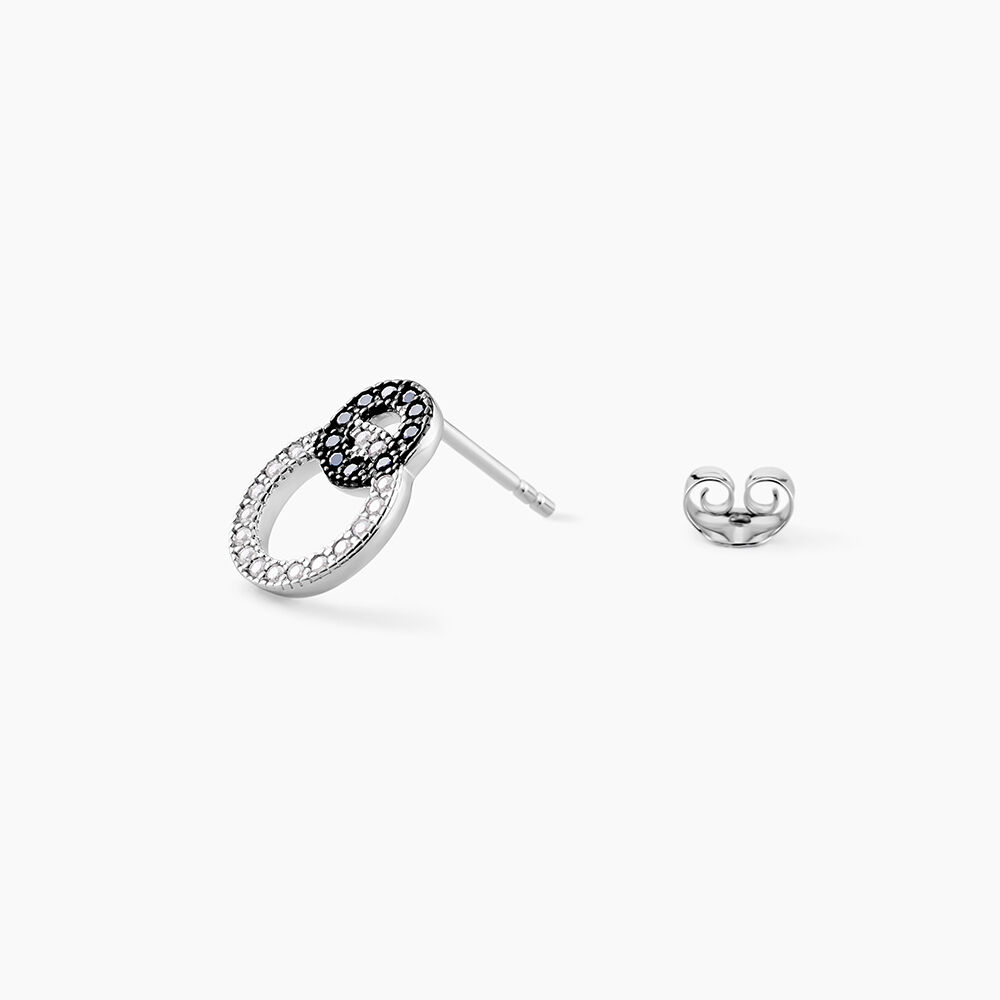 Boucles D'oreilles Puces Diana Argent Blanc Oxyde De Zirconium - Puces Femme | Marc Orian