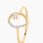Bague Ga&euml;la Argent Dor&eacute; A L'Or 750/1000 Oxyde De Zirconium - Solitaires Femme | Marc Orian