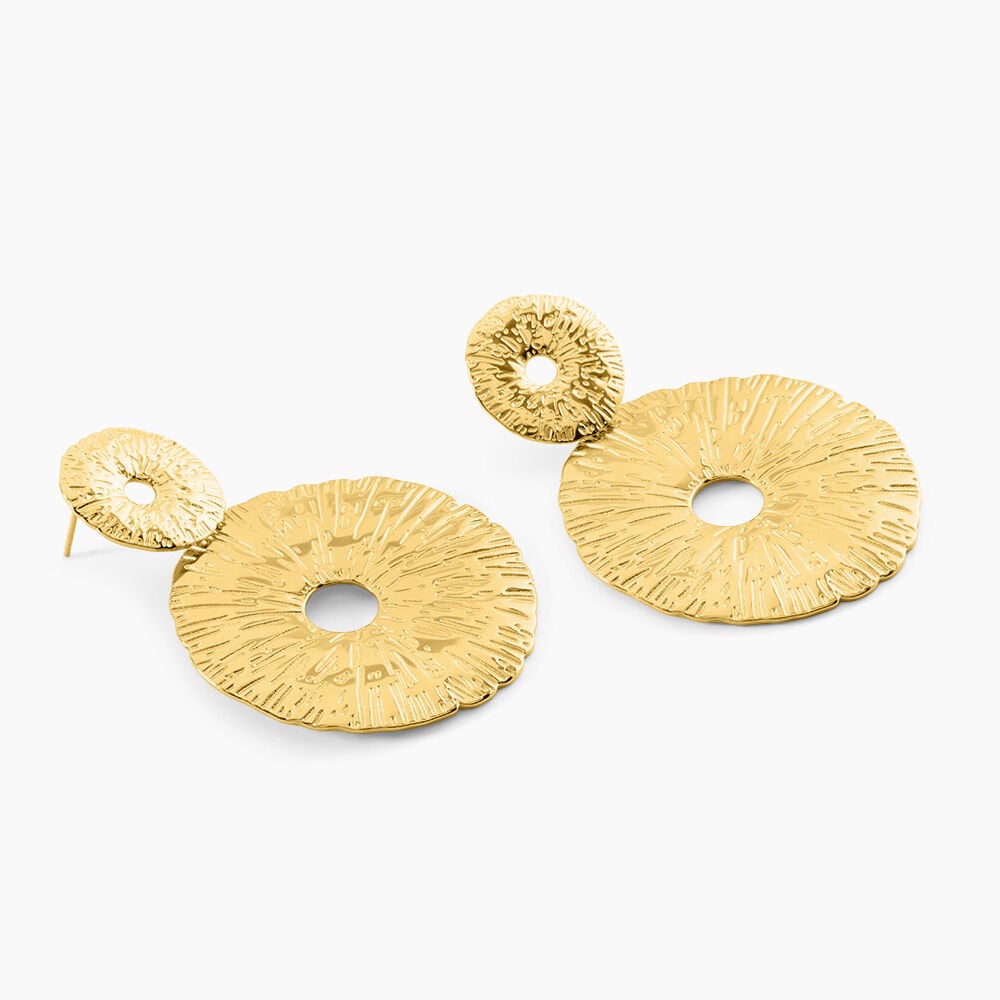 Boucles D'Oreilles Pendantes Savina Acier Jaune - Pendantes Femme | Marc Orian