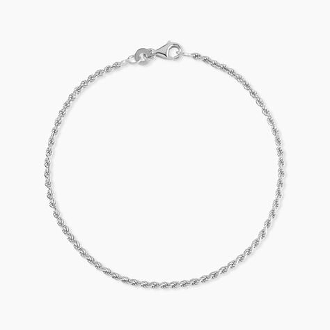 Bracelet Cacilda Maille Corde Argent Blanc - Bracelets fantaisie Femme | Marc Orian
