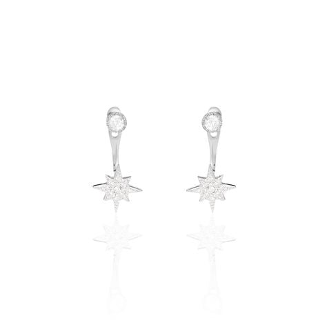 Bijoux D'oreilles Layana Argent Blanc Oxyde De Zirconium - Piercings d'oreilles Femme | Marc Orian