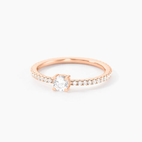 Bague Solitaire Ursi Argent Rose Oxyde De Zirconium - Bijoux fantaisie Femme | Marc Orian