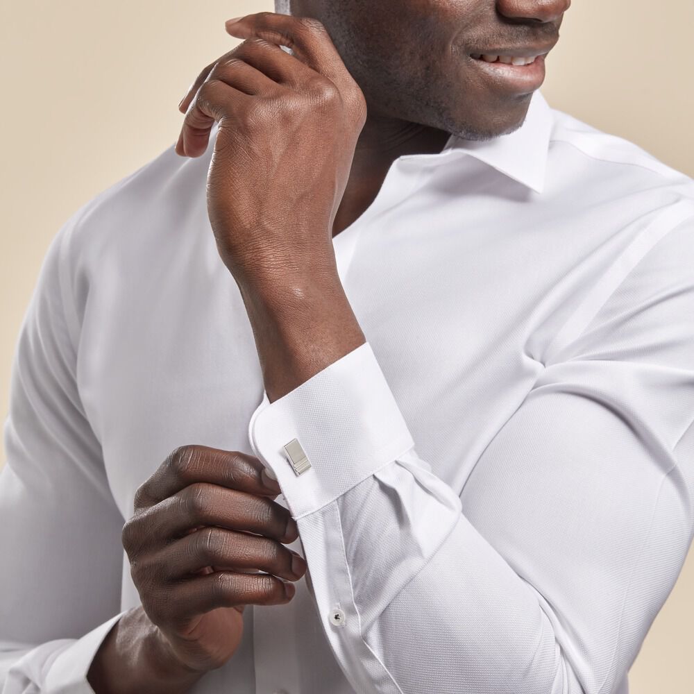 Boutons De Manchette Acier Blanc Moritz - Boutons de manchette Homme | Marc Orian