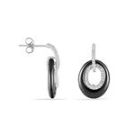 Boucles D'oreilles Pendantes Suhayla Argent C&eacute;ramique Et Oxyde - Pendantes Femme | Marc Orian
