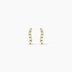 Boucles D'Oreilles Puces Dahina Argent Dor&eacute; A L'Or 750/1000 Oxyde De Zirconium - Puces Femme | Marc Orian