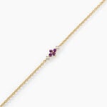 Bracelet Everett Argent Dor&eacute; A L'Or 750/1000 Am&eacute;thyste Oxyde De Zirconium - Bracelets cha&icirc;nes Femme | Marc Orian