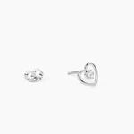 Boucles D'Oreilles Puces Kazuki Argent Blanc Oxyde De Zirconium - Puces Femme | Marc Orian