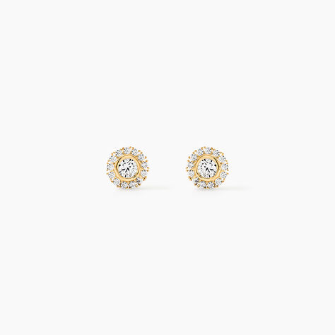 Boucles D'oreilles Or Jaune Vallie Oxydes - Puces Femme | Marc Orian
