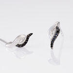 Boucles D'oreilles Puces Sculptural Or Blanc Diamant - Puces Femme | Marc Orian
