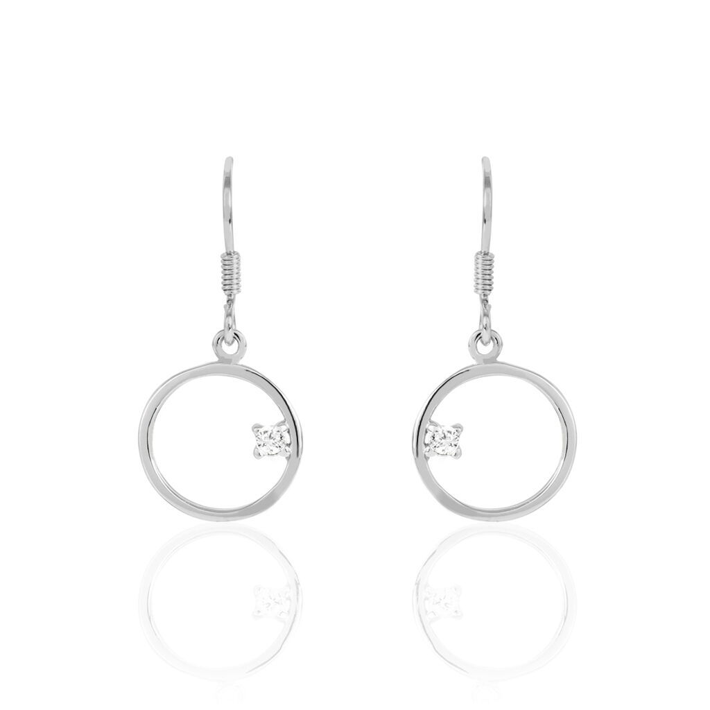 Boucles D'oreilles Pendantes Anas Argent Blanc Oxyde De Zirconium - Pendantes Femme | Marc Orian