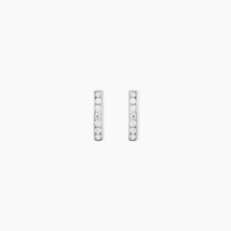 Créoles Jacoba Rondes Or Blanc Oxyde De Zirconium - Créoles Femme | Marc Orian