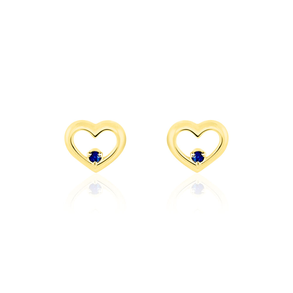 Boucles D'oreilles Puces Martella Or Jaune Saphir -  Femme | Marc Orian